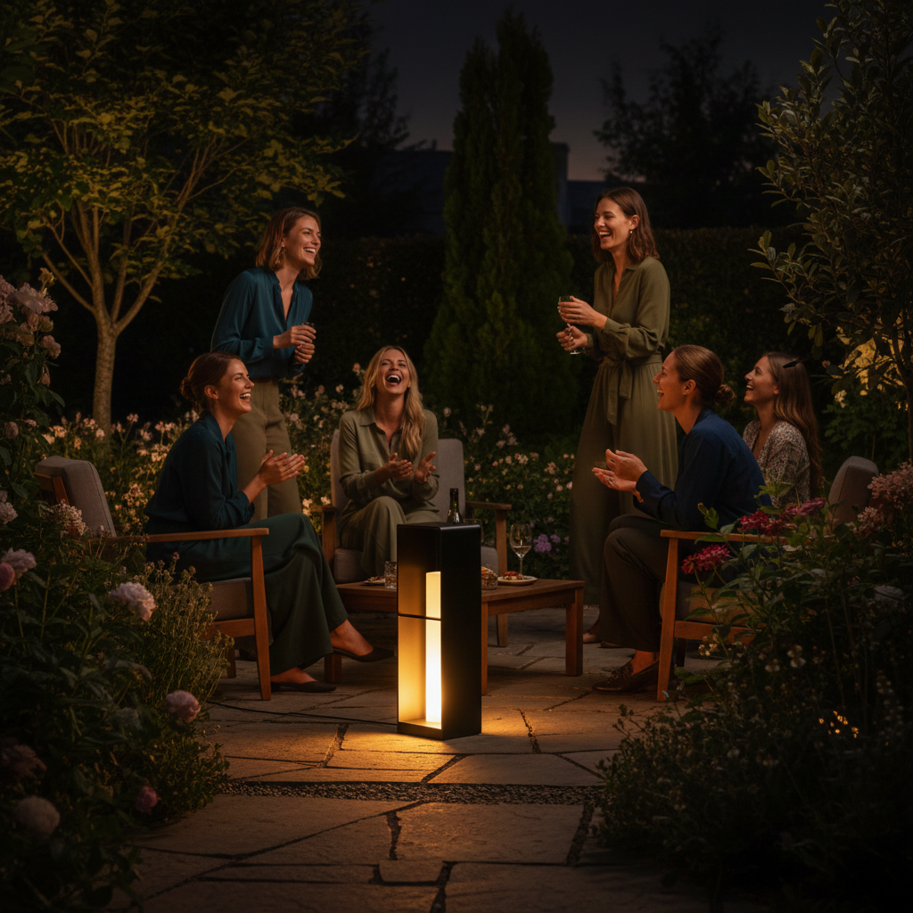Außen-Gartenleuchte Marmoroptik Warmweiß – Norye