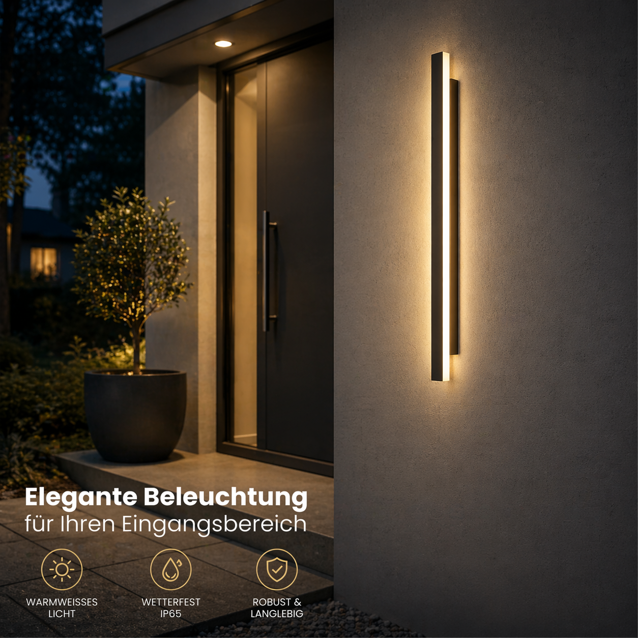 Wandleuchte Außen Modern Warmweiß (mit Fernbedienung) – Norye
