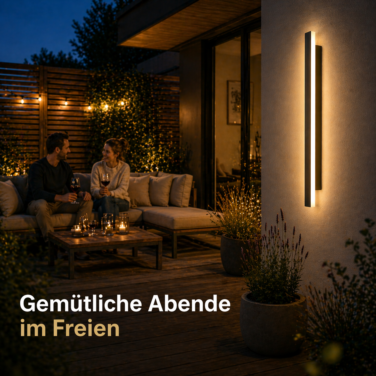 Wandleuchte Außen Modern Warmweiß (mit Fernbedienung) – Norye