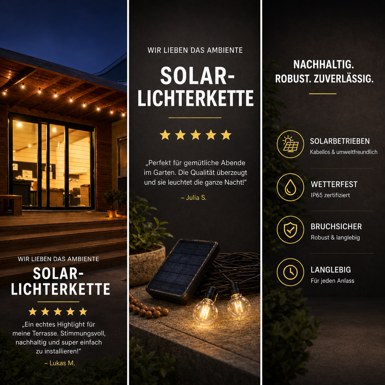 Solar Lichterkette Außen Warmweiß – Norye