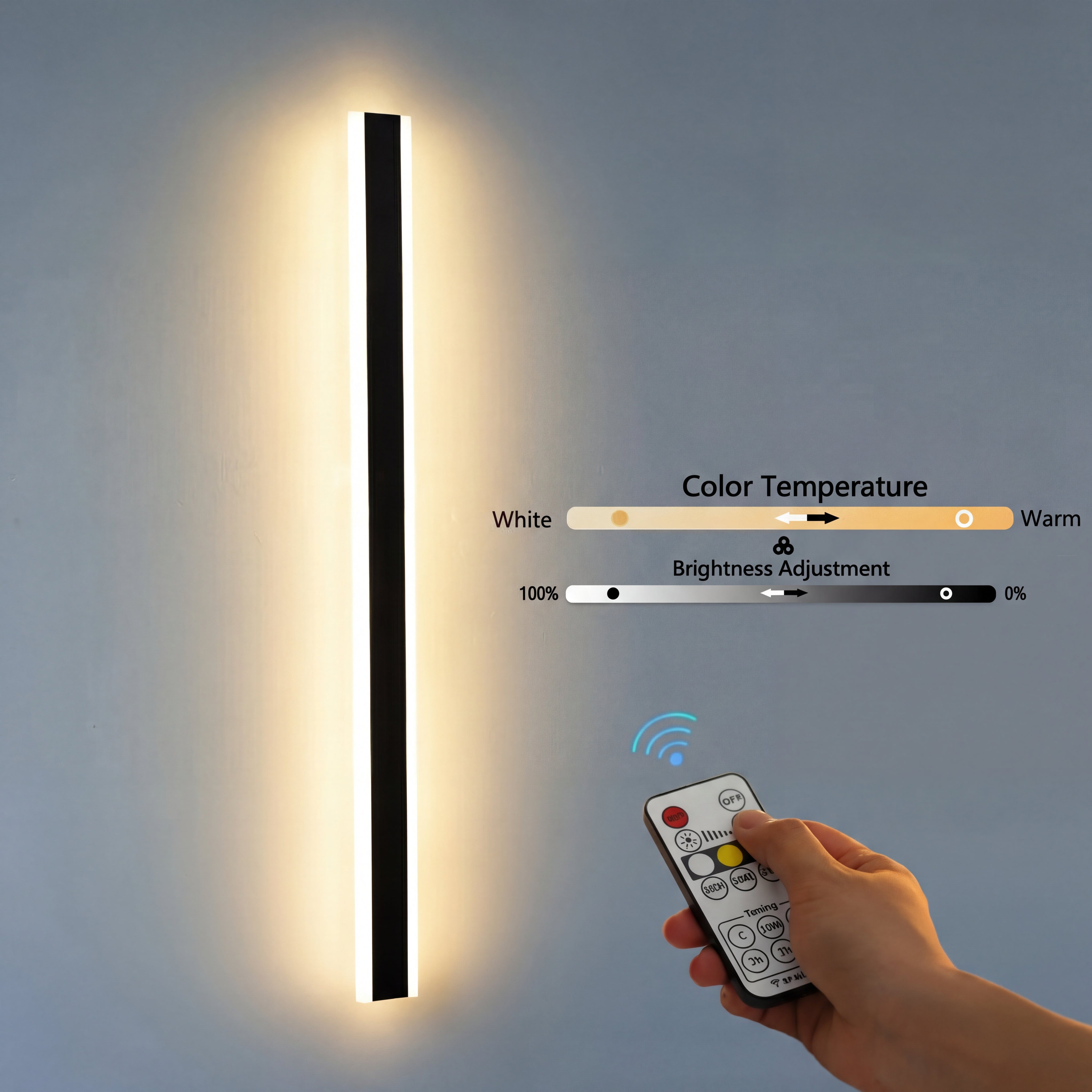 Wandleuchte Außen Modern Warmweiß (mit Fernbedienung) – Norye