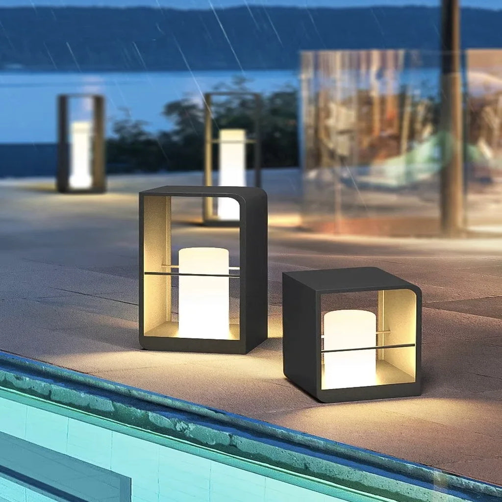 Außen-Gartenleuchte Marmoroptik Warmweiß – Norye